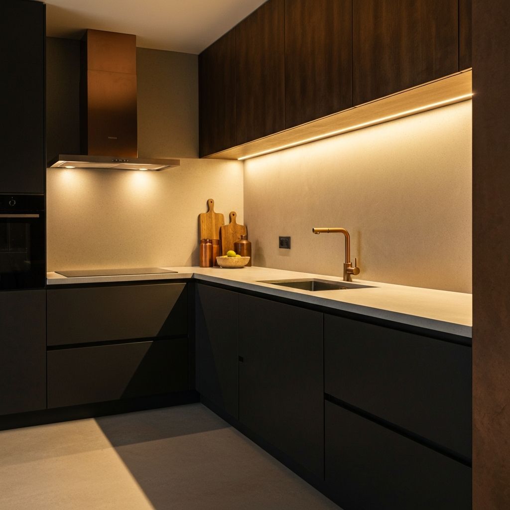 Kitchen with microcement walls and worktop