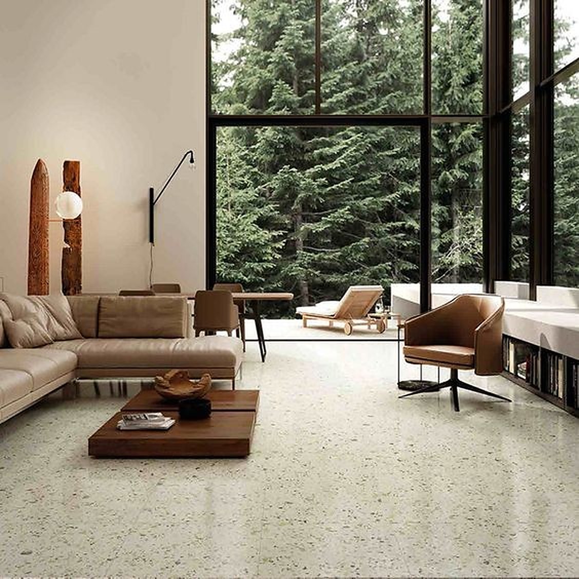 Modern living room with a Terrazzo Veneziano floor