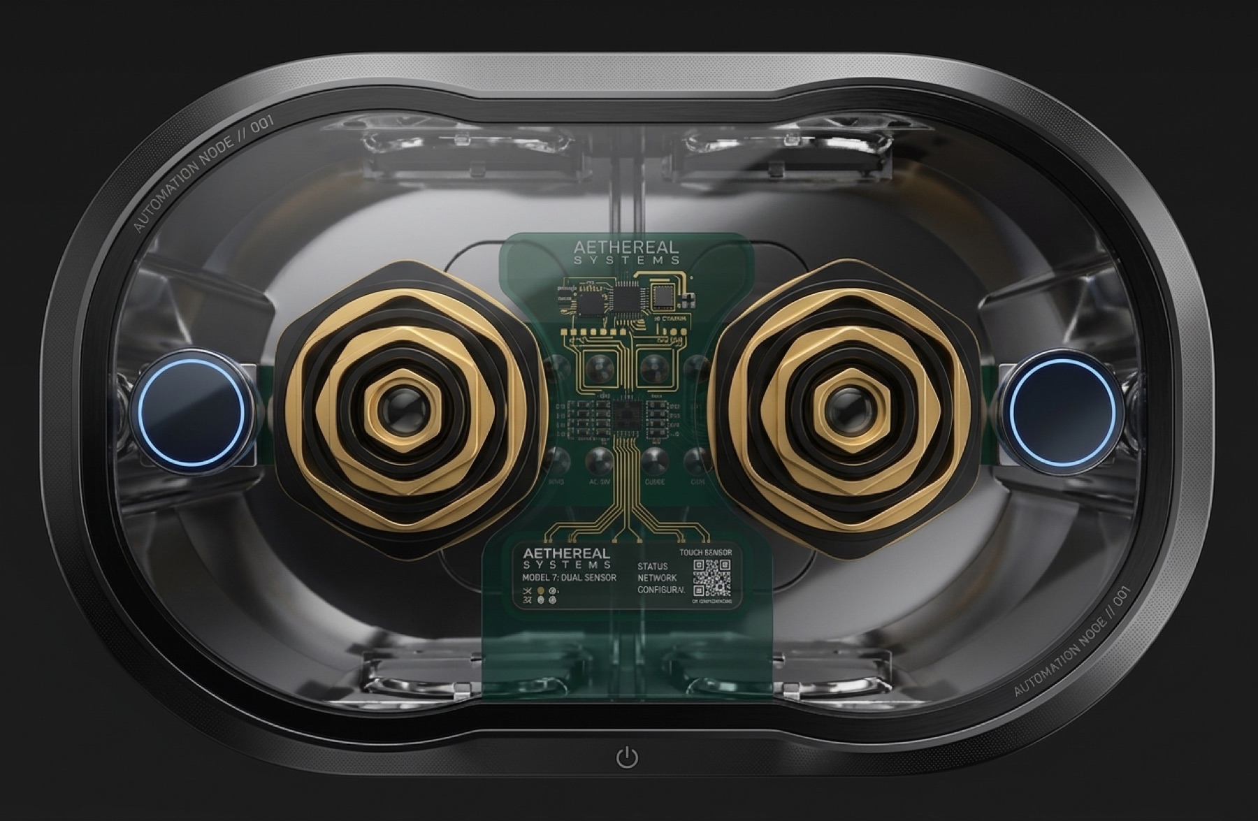The capacitive module installed behind the surface
