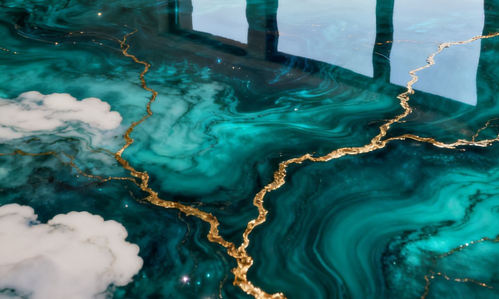 Ocean teal & gold